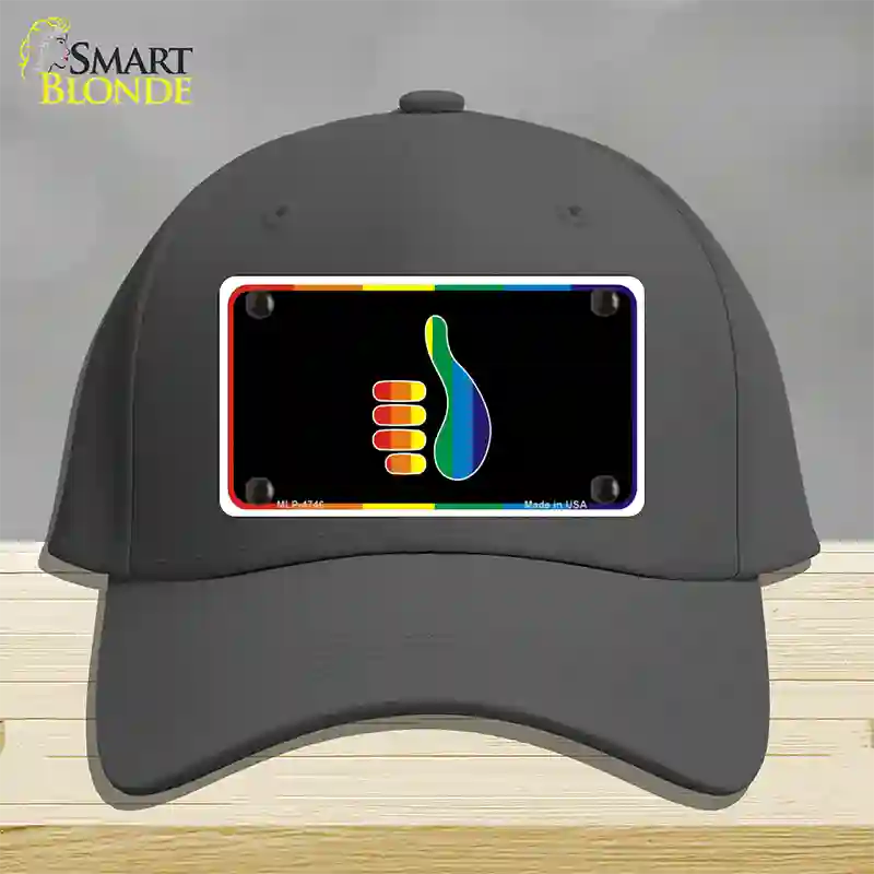 Thumbs Up Novelty License Plate Hat Cotton Charcoal