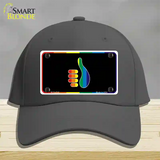Thumbs Up Novelty License Plate Hat Cotton Charcoal