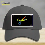Scissors Novelty License Plate Hat Cotton Charcoal