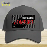Dont Brake For Zombies Novelty License Plate Hat Cotton / Charcoal