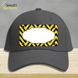 Yellow Black Chevron Scallop Novelty License Plate Hat Cotton / Charcoal