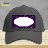 Purple Black Chevron Scallop Novelty License Plate Hat Cotton / Charcoal