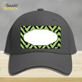 Lime Green Black Chevron Scallop Novelty License Plate Hat Cotton / Charcoal