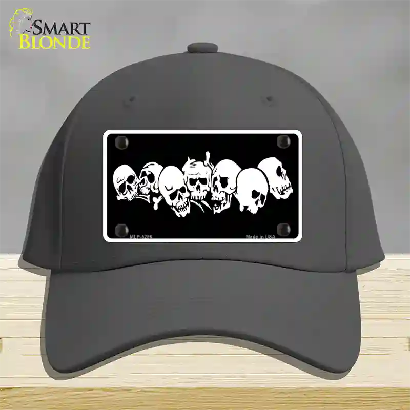 Skulls Novelty License Plate Hat Cotton / Charcoal