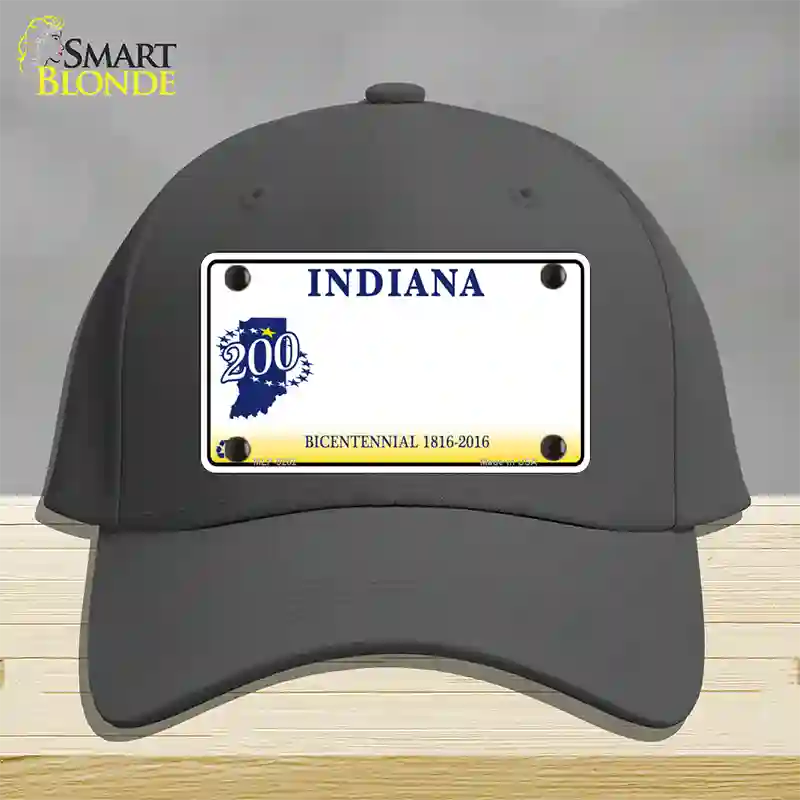 Indiana State Bicentennial Novelty License Plate Hat Cotton / Charcoal