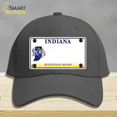 Indiana State Bicentennial Novelty License Plate Hat Cotton / Charcoal