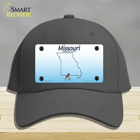 Missouri Show Me Blank Novelty License Plate Hat Cotton / Charcoal