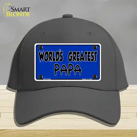 Worlds Greatest PaPa Novelty License Plate Hat Cotton / Charcoal