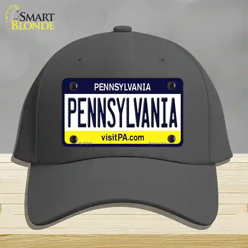 Pennsylvania State Novelty License Plate Hat Cotton / Charcoal