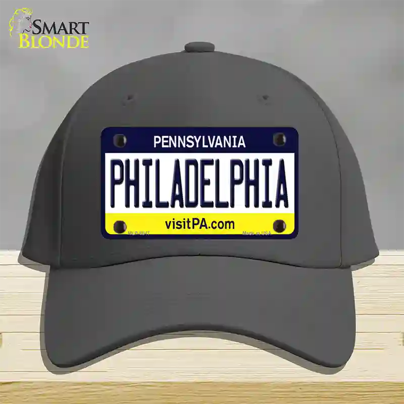 Philadelphia Pennsylvania State Novelty License Plate Hat Cotton / Charcoal
