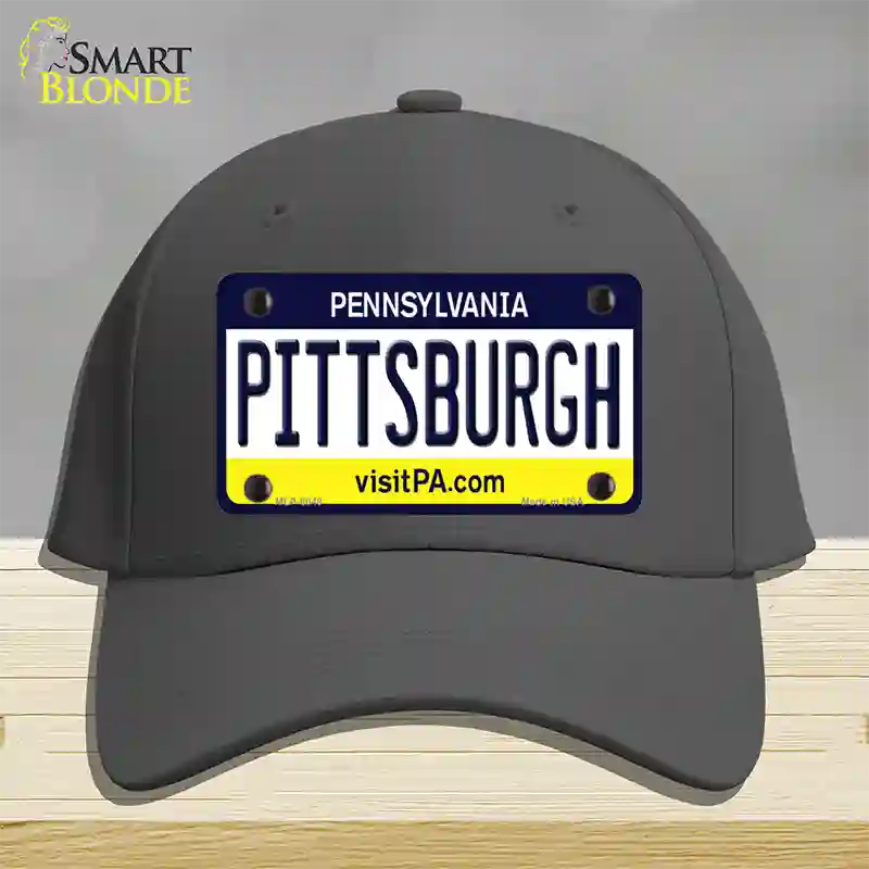 Pittsburgh Pennsylvania State Novelty License Plate Hat Cotton / Charcoal