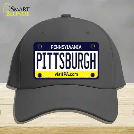 Pittsburgh Pennsylvania State Novelty License Plate Hat Cotton / Charcoal