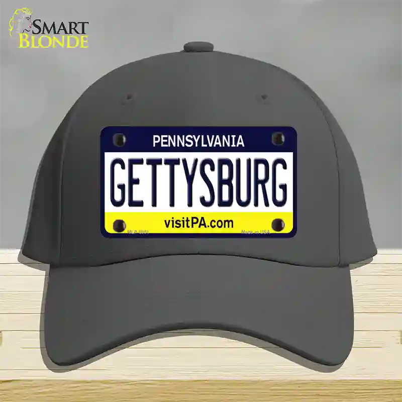 Gettysburg Pennsylvania State Novelty License Plate Hat Cotton / Charcoal