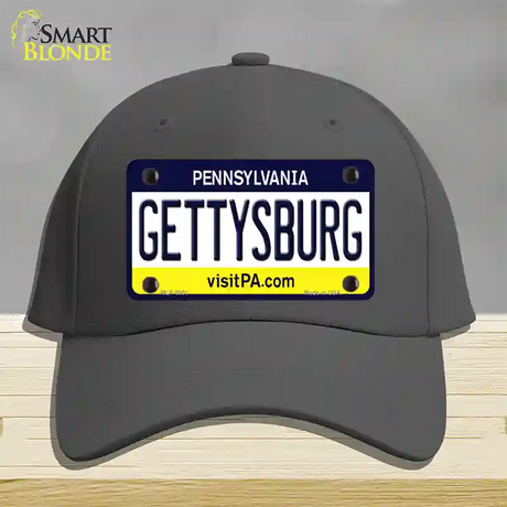 Gettysburg Pennsylvania State Novelty License Plate Hat Cotton / Charcoal