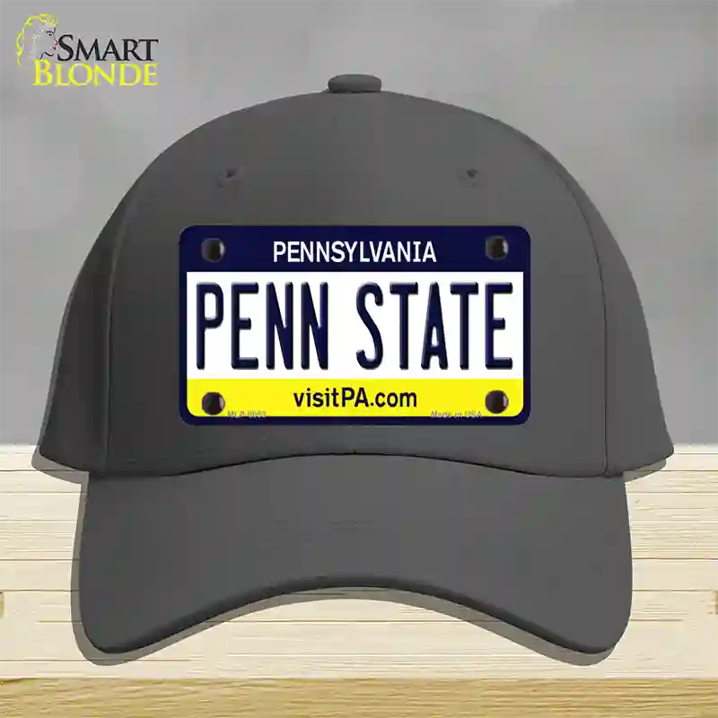 Penn State Pennsylvania State Novelty License Plate Hat Cotton / Charcoal