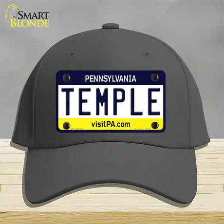 Temple Pennsylvania State Novelty License Plate Hat Cotton / Charcoal