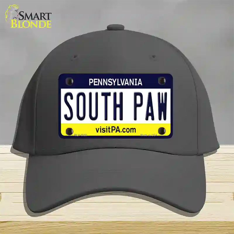 South Paw Pennsylvania State Novelty License Plate Hat Cotton / Charcoal