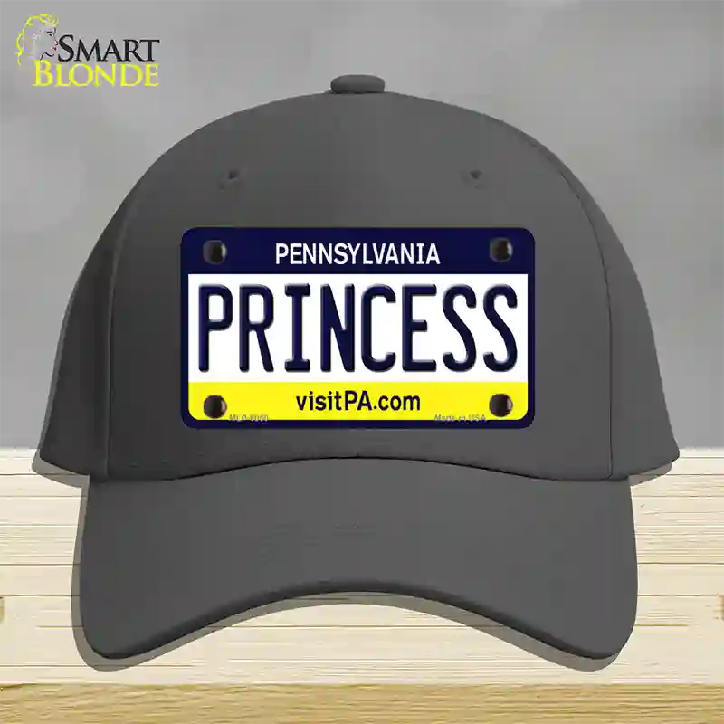 Princess Pennsylvania State Novelty License Plate Hat Cotton / Charcoal