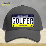 Golfer Pennsylvania State Novelty License Plate Hat Cotton / Charcoal
