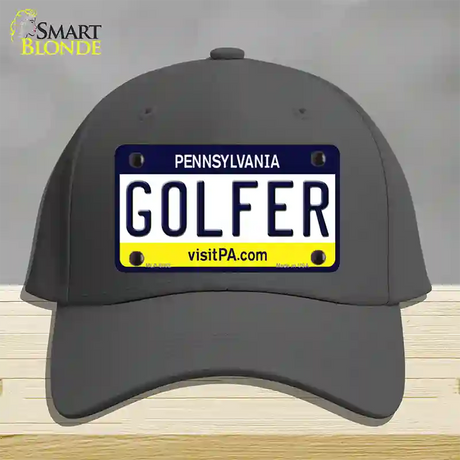 Golfer Pennsylvania State Novelty License Plate Hat Cotton / Charcoal