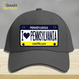 I Love Pennsylvania State Novelty License Plate Hat Cotton / Charcoal