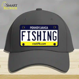 Fishing Pennsylvania State Novelty License Plate Hat Cotton / Charcoal