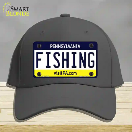 Fishing Pennsylvania State Novelty License Plate Hat Cotton / Charcoal