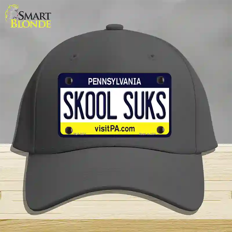Skool Suks Pennsylvania State Novelty License Plate Hat Cotton / Charcoal