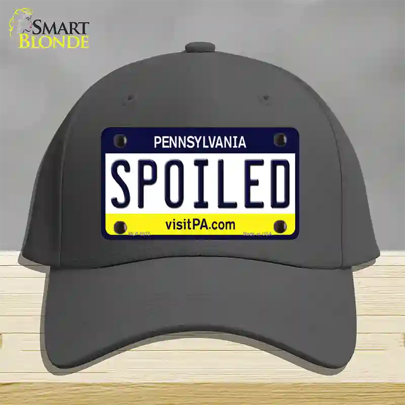 Spoiled Pennsylvania State Novelty License Plate Hat Cotton / Charcoal