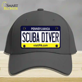 Scuba Diver Pennsylvania State Novelty License Plate Hat Cotton / Charcoal
