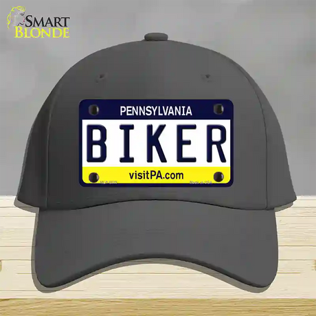 Biker Pennsylvania State Novelty License Plate Hat Cotton / Charcoal