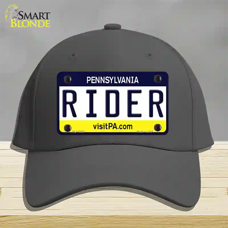 Rider Pennsylvania State Novelty License Plate Hat Cotton / Charcoal