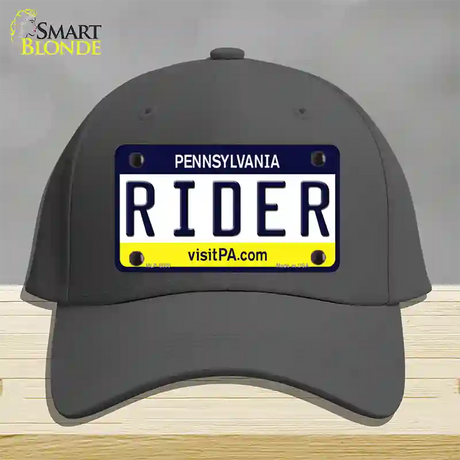 Rider Pennsylvania State Novelty License Plate Hat Cotton / Charcoal