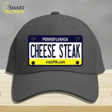 Cheese Steak Pennsylvania State Novelty License Plate Hat Cotton / Charcoal