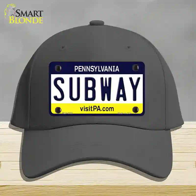 Subway Pennsylvania State Novelty License Plate Hat Cotton / Charcoal