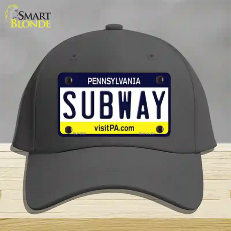 Subway Pennsylvania State Novelty License Plate Hat Cotton / Charcoal