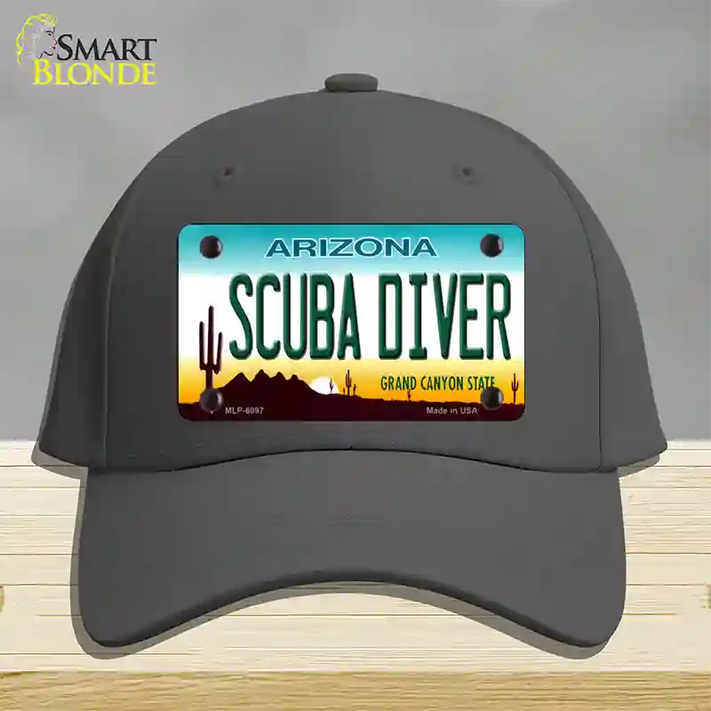Arizona Scuba Diver Novelty License Plate Hat Cotton / Charcoal