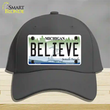 Believe Michigan Novelty License Plate Hat Cotton / Charcoal