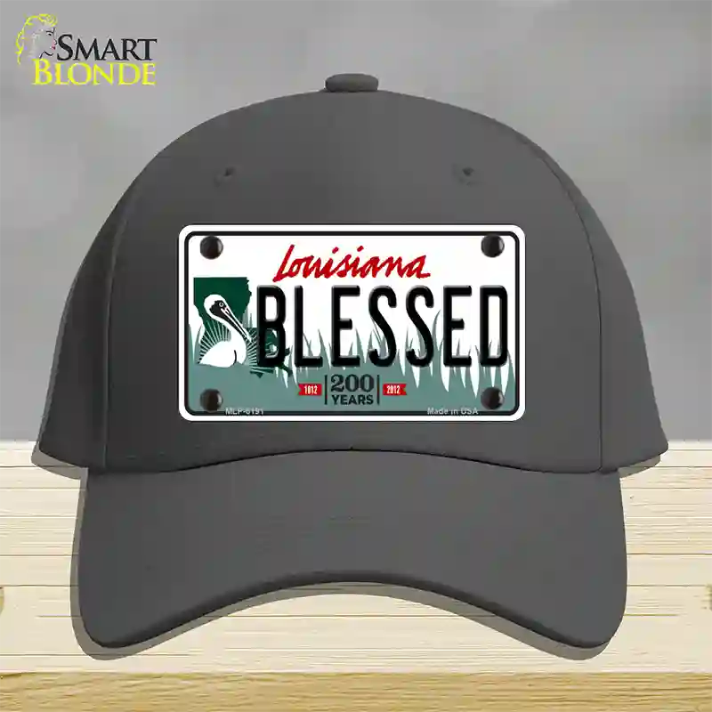 Blessed Louisiana Novelty License Plate Hat Cotton / Charcoal