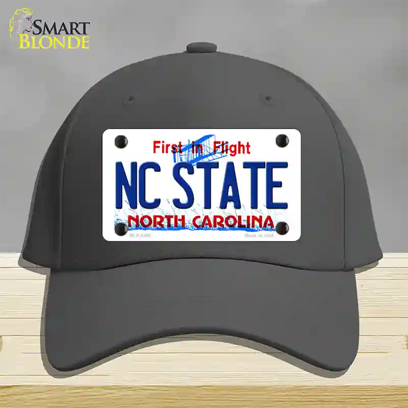 North Carolina State Novelty License Plate Hat Cotton / Charcoal