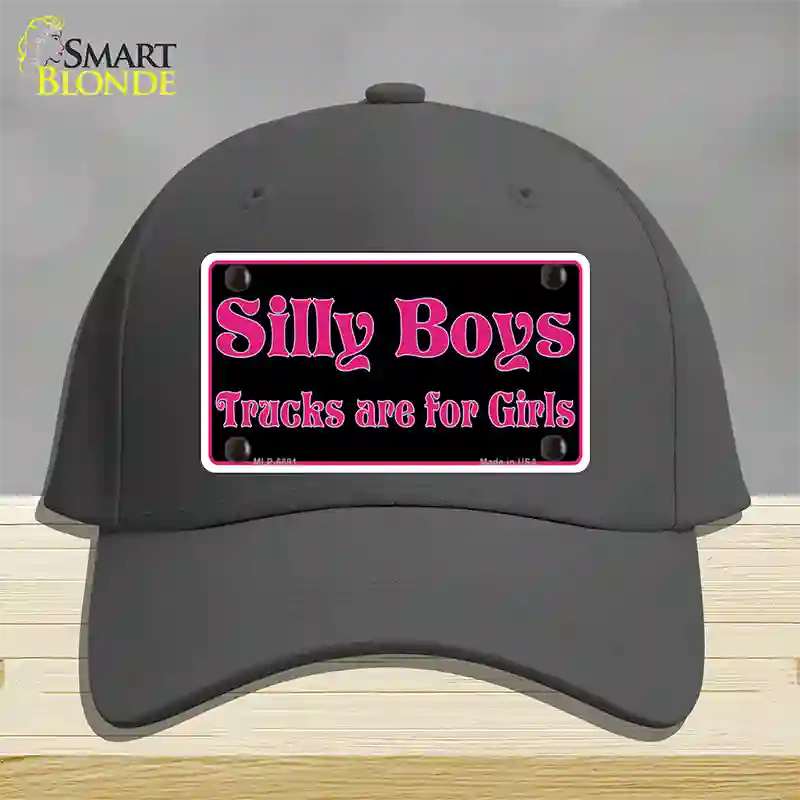 Silly Boys Trucks For Girls Novelty License Plate Hat Cotton / Charcoal
