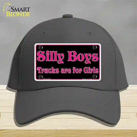 Silly Boys Trucks For Girls Novelty License Plate Hat Cotton / Charcoal