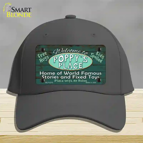 Poppys Place Novelty License Plate Hat Cotton / Charcoal