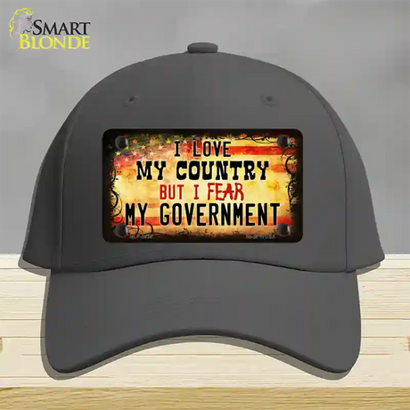 I Love My Country Novelty License Plate Hat Cotton / Charcoal