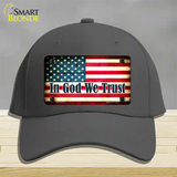 In God We Trust American Flag Novelty License Plate Hat Cotton / Charcoal
