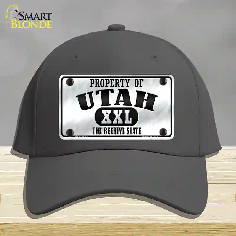 Property Of Utah Novelty License Plate Hat Cotton / Charcoal
