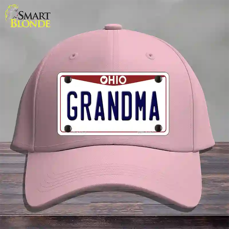 Grandma Ohio Novelty License Plate Hat Cotton / Pink