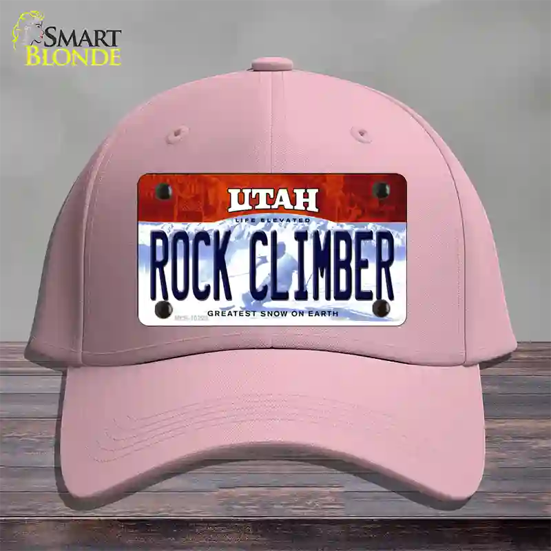 Rock Climber Utah Novelty License Plate Hat Cotton / Pink