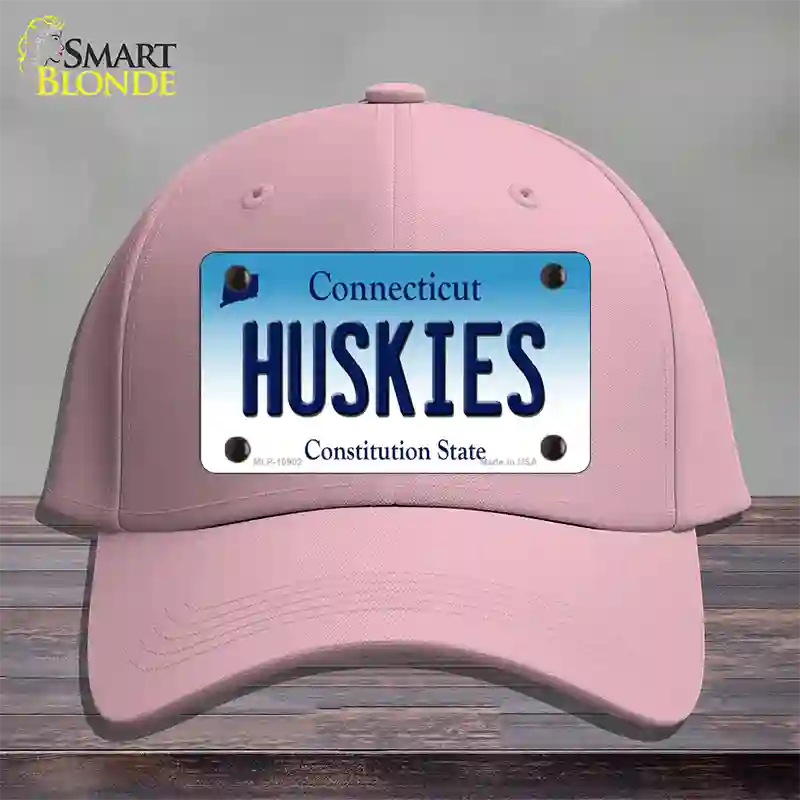 Huskies Connecticut Novelty License Plate Hat Cotton / Pink
