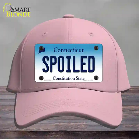 Spoiled Connecticut Novelty License Plate Hat Cotton / Pink